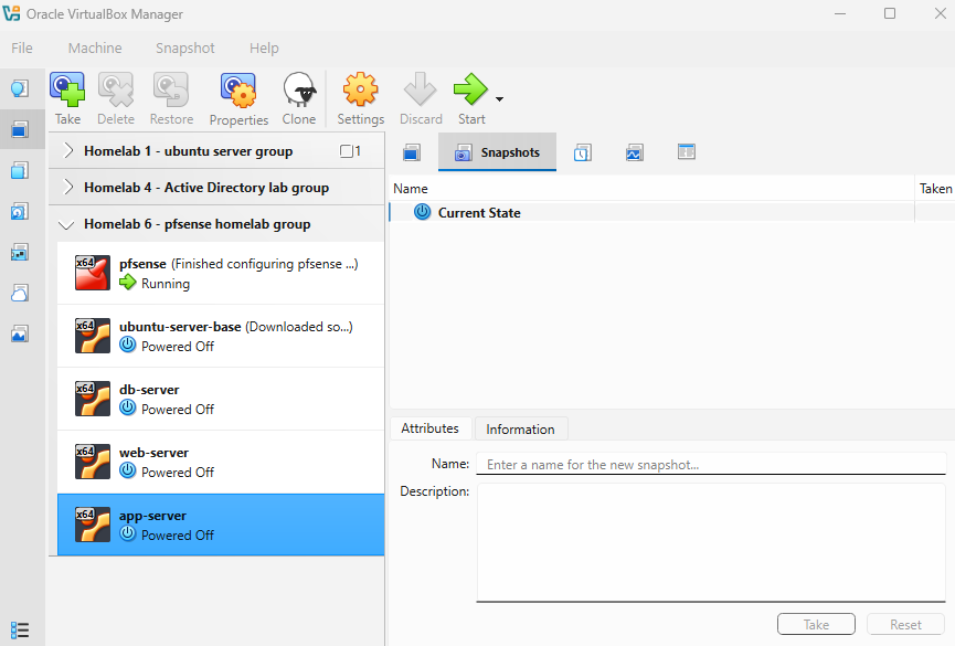 The three cloned VMs
