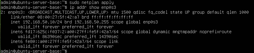 The static IP applied