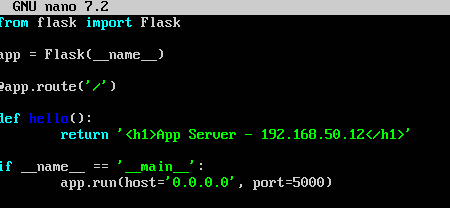 The Flask app code in app.py