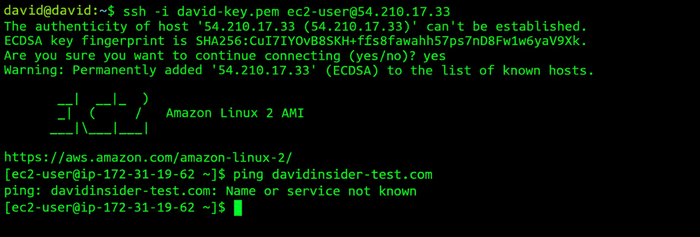 The private name does not resolve from the unassociated default VPC.